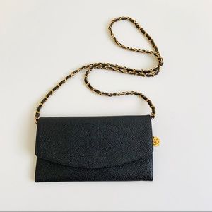 Gorgeous CHANEL Caviar Skin Wallet Clutch
